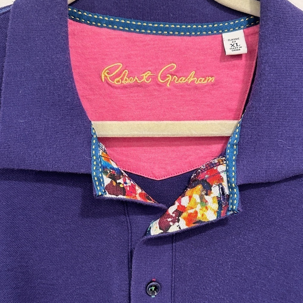 Robert Graham Deep Purple Polo Shirt - Picture 2 of 3